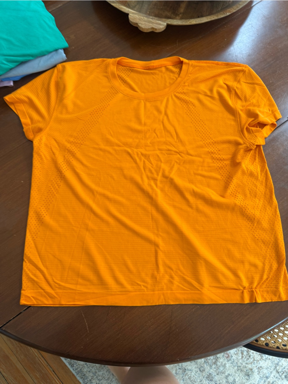 lululemon athletica Orange Short Sleeve Active Tee